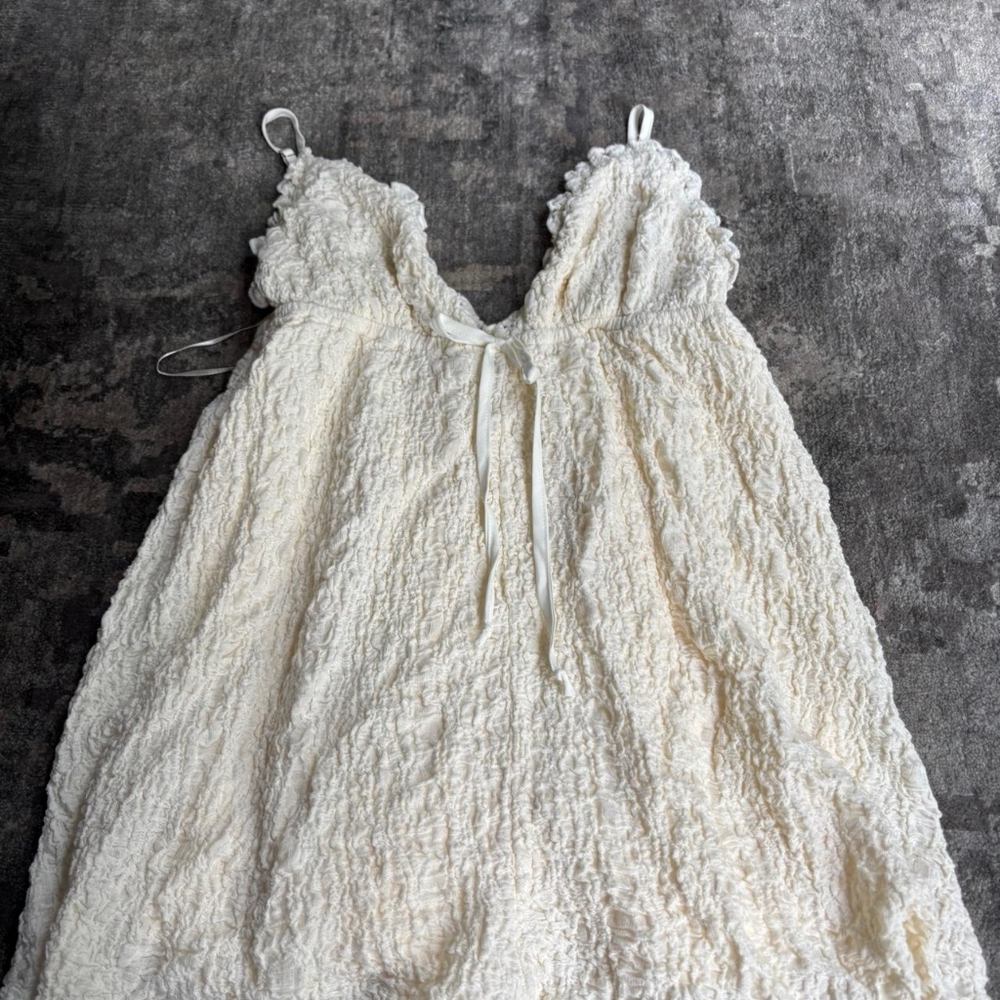 Princess Polly Kellan Romper Dress Cream Beige NWT Size 12 Festival Cottagecore - Picture 5 of 11